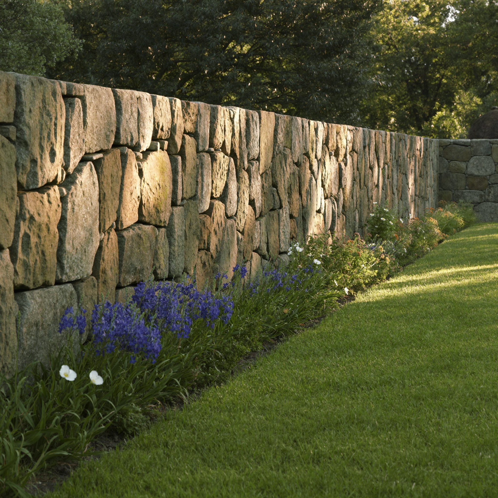Dry-laid fieldstone wall